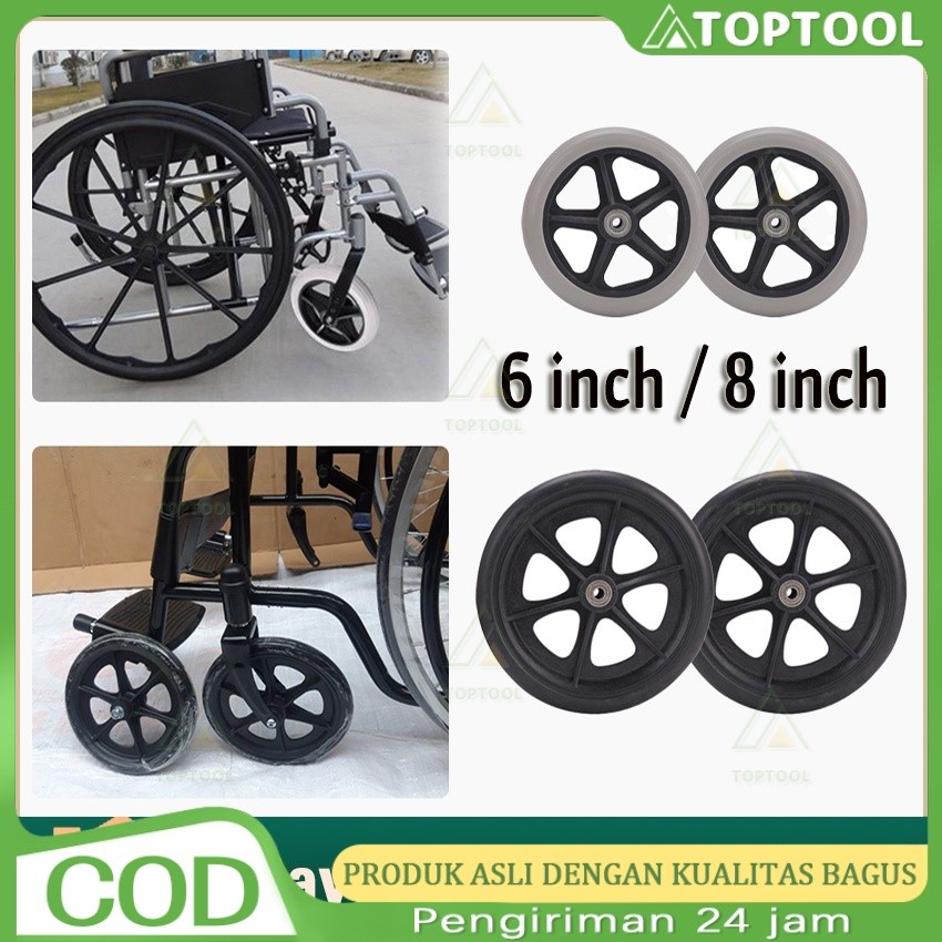 Ready Roda Depan Kursi Roda 6/7/8 Inci | Roda Kursi Roda Travel Universal Terlaris