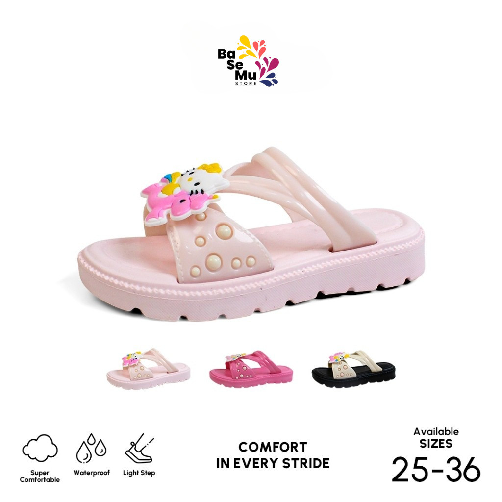 Sandal Anak Cewek Bahan Jelly Rubber Karakter Boneka Sandal Jepit Anak Anti Slip Original 808SM-C