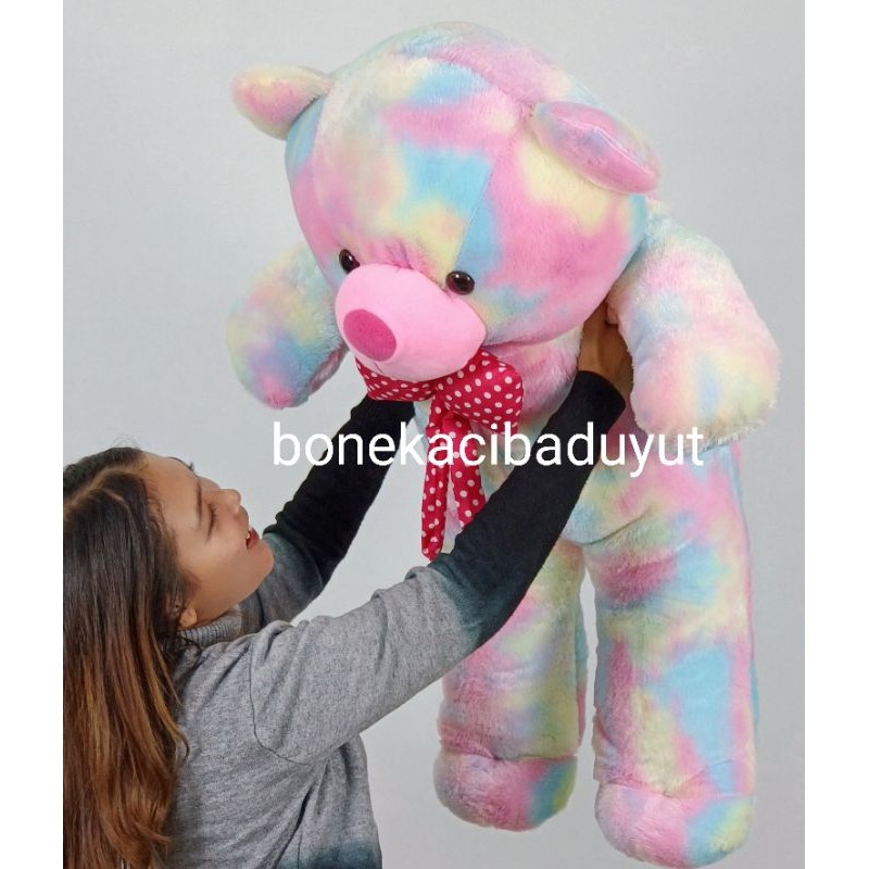 Boneka Beruang RAINBOW Teddybear Rainbow 1 Meter Bagus