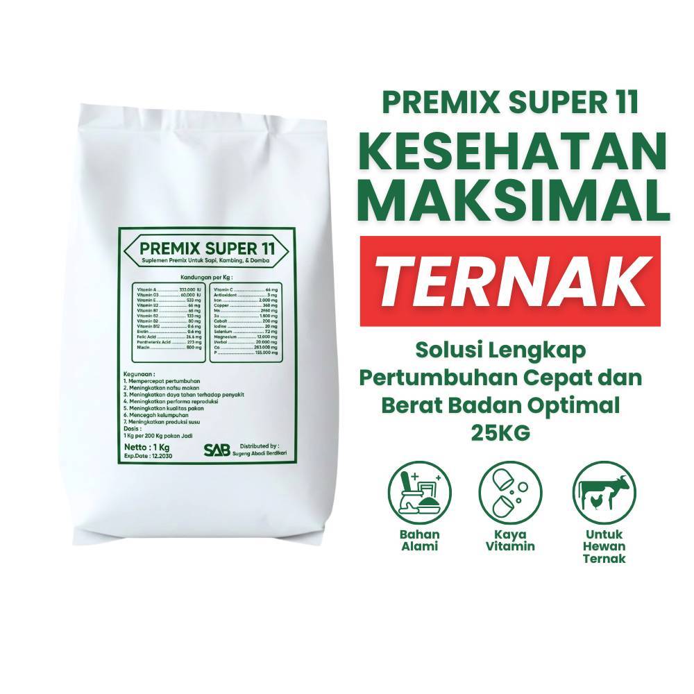 Super Prenix 25 Kg - Premix Kambing - Premix Sapi - Mineral Kambing - Mineral Domba - Mineral Sapi -
