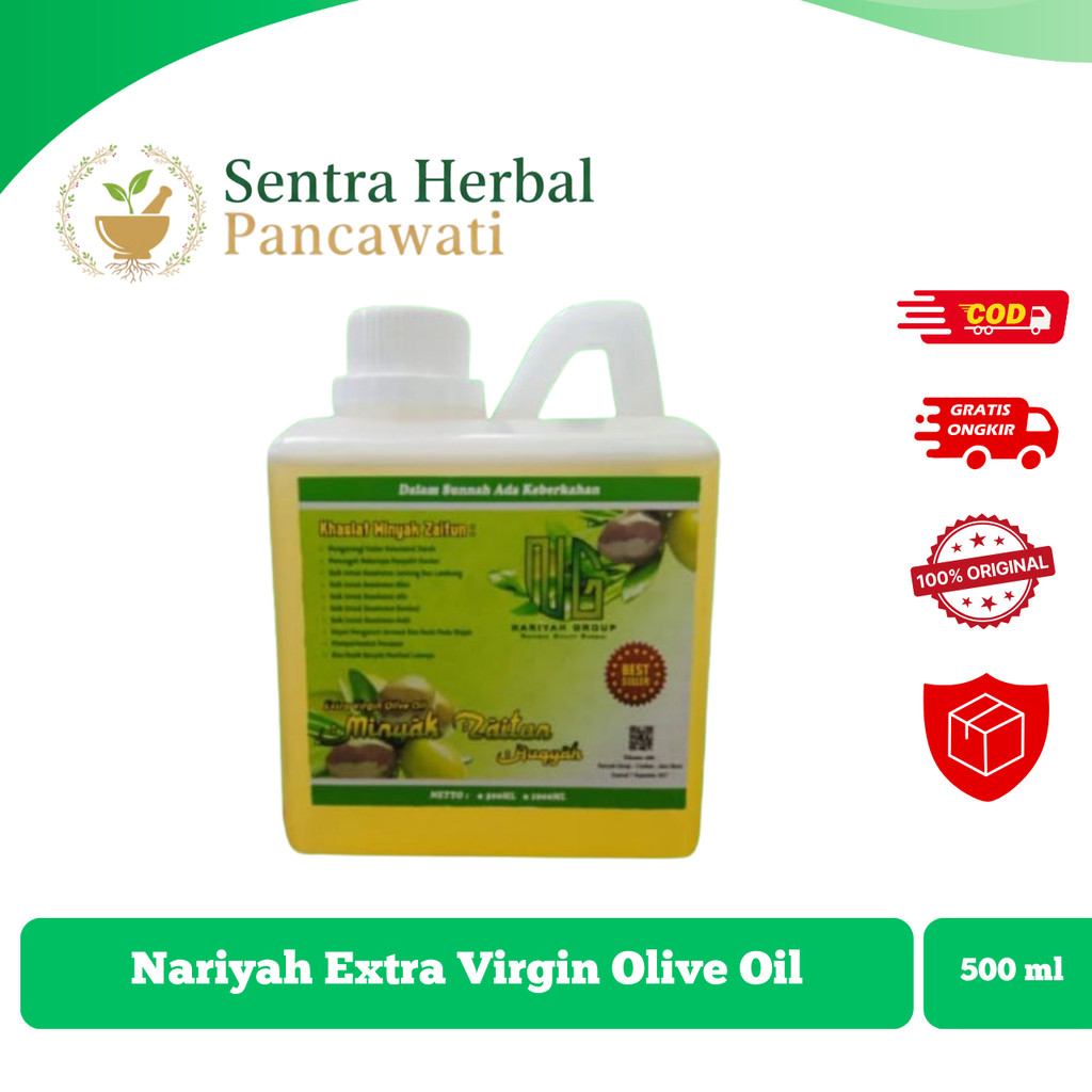 Zaitun Nariyah EVOO 500ml - Minyak Zaitun Murni Bisa Diminum dan Nutrisi Kulit Wajah