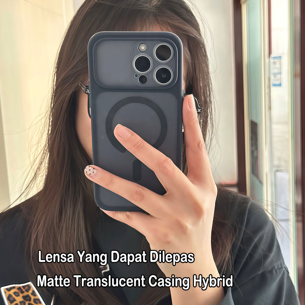 [2-in-1 Casing Hibrida ] Premium Tembus Cahaya Lensa yang Dapat Dilepas Softcase Anti-fouling Lens P