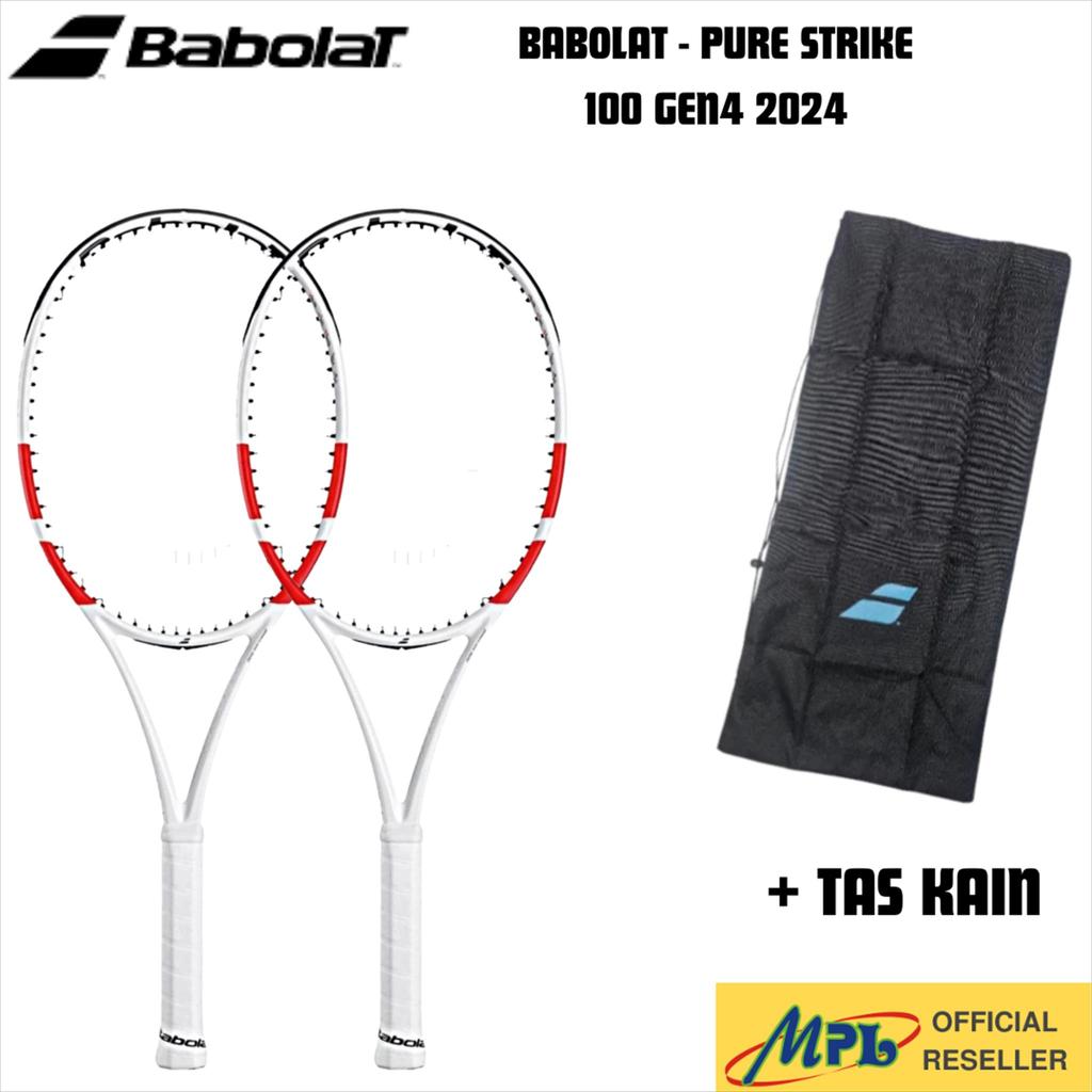 RAKET TENNIS BABOLAT PURE STRIKE 100 GEN4 2024 WHITE + TAS KAIN