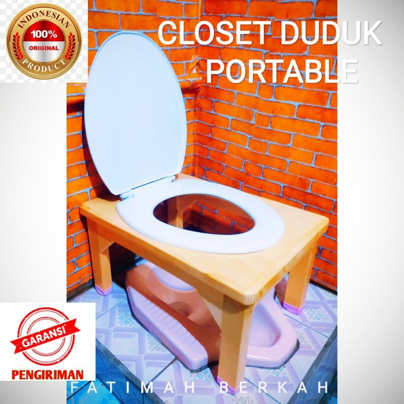 TOILET DUDUK KAYU WC DUDUK KAYU CLOSET DUDUK KAYU PORTABLE TINGGI 50CM PULAU JAWA