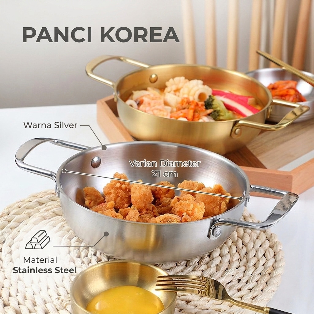 Panci Korea Stainless Steel Anti Karat Noodle Pot