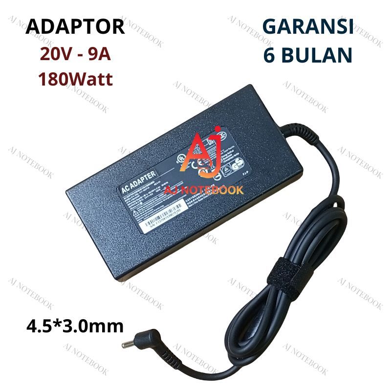 Adaptor Charger MSI 20V - 9A 180W DC 4.5*3.0mm A20-180P1A ADP-180TBH A17-180P4B -AJNB