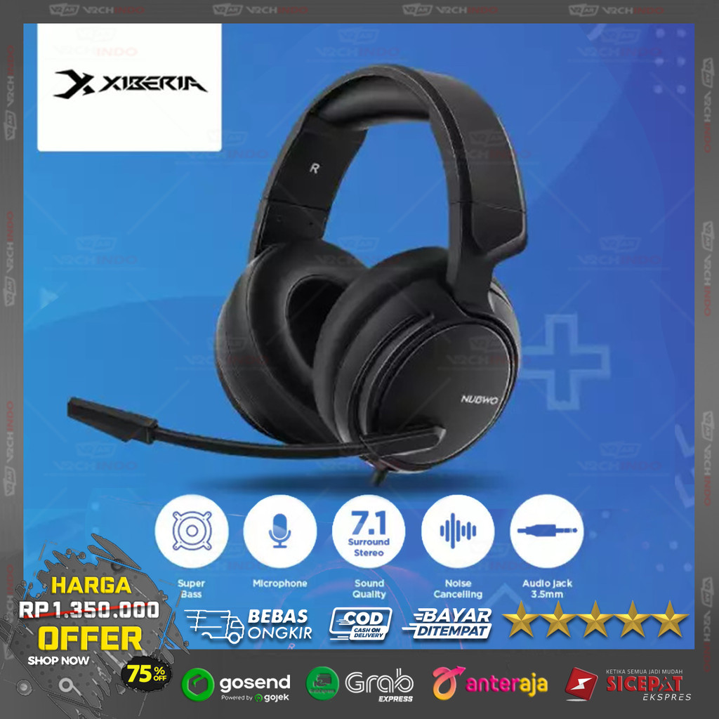 Headset Gaming Xiberia Nubwo N12 7.1 Surround Sound Mic – Normal Fungsi – Fisik Tidak Sempurna – Mur