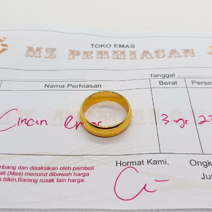 Cincin Polos Emas Muda Asli Kadar 875 Berat 2gram Ada Surat