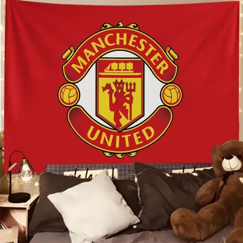 Bendera emblem tim Premier League Manchester United dan Chelsea, hiasan dinding, dekorasi dinding be