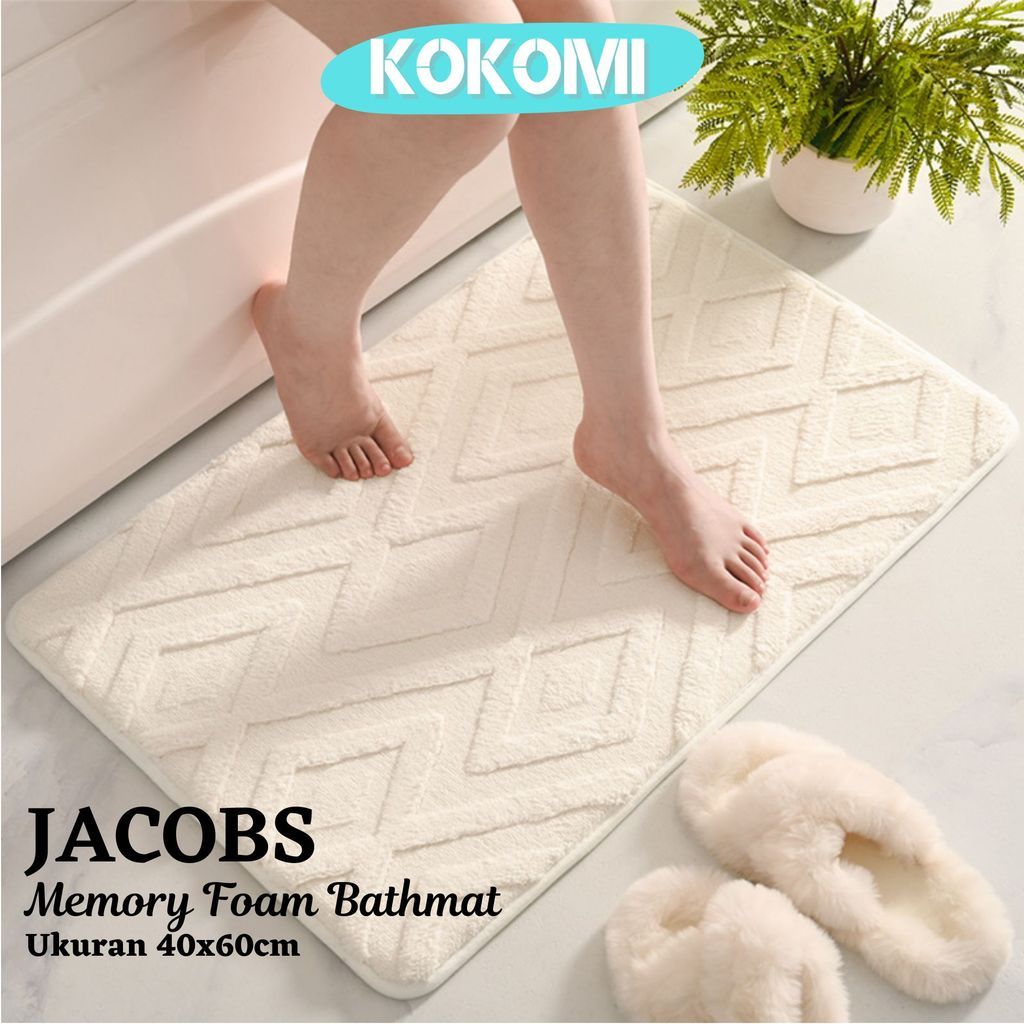 KOKOMI Jacobs Premium Keset Memory Foam Keset Kamar Mandi Tebal Antislip Bathroom Mat Memory Foam Ke