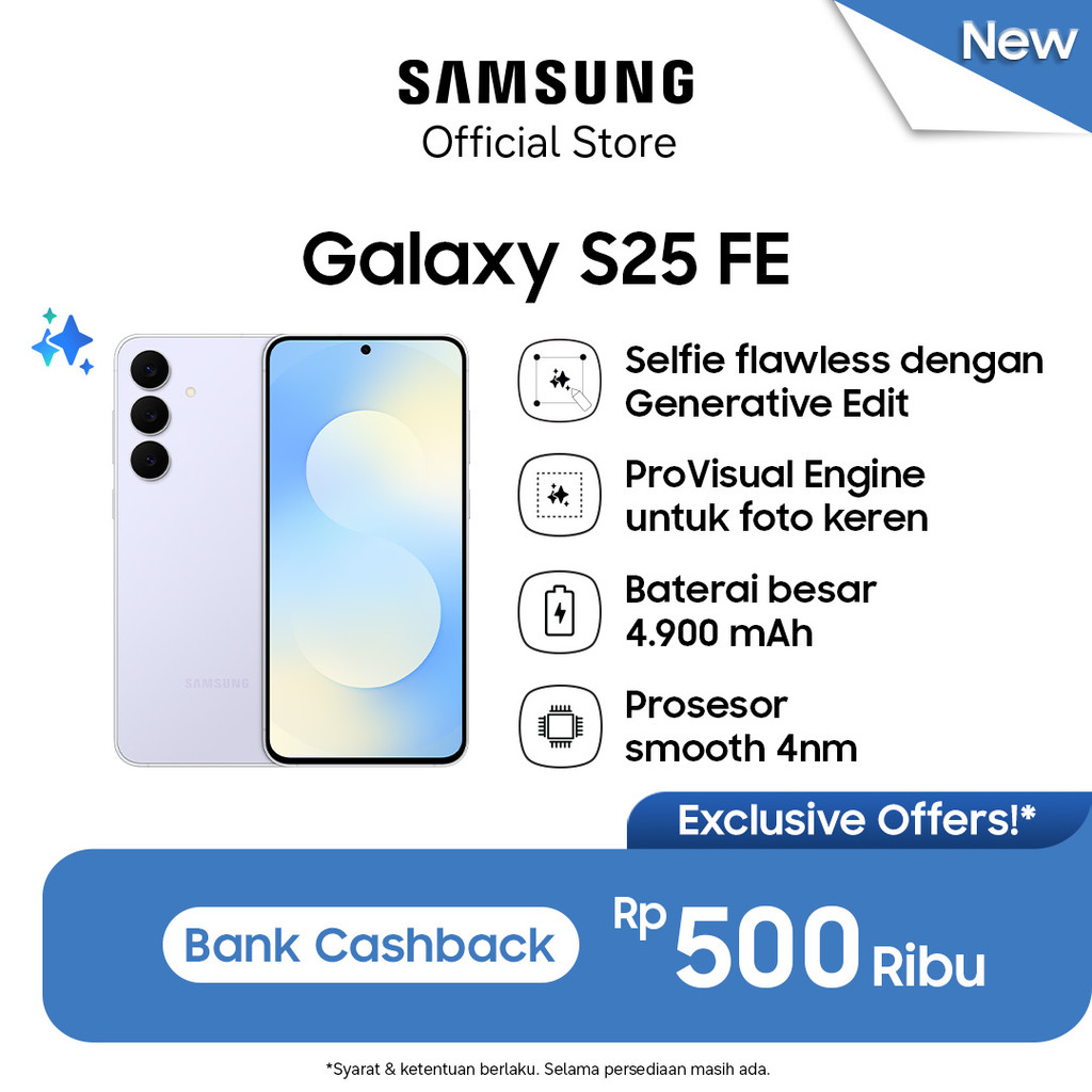 [Free Upgrade From 256GB] Samsung Galaxy S25 FE 8/512GB - Icyblue