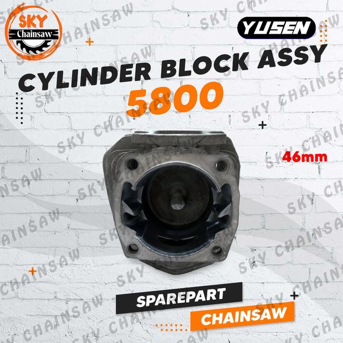Ready SPAREPART CHAINSAW 5800 CYLINDER BLOCK ASSY Senso SINSO D=46MM YUSEN