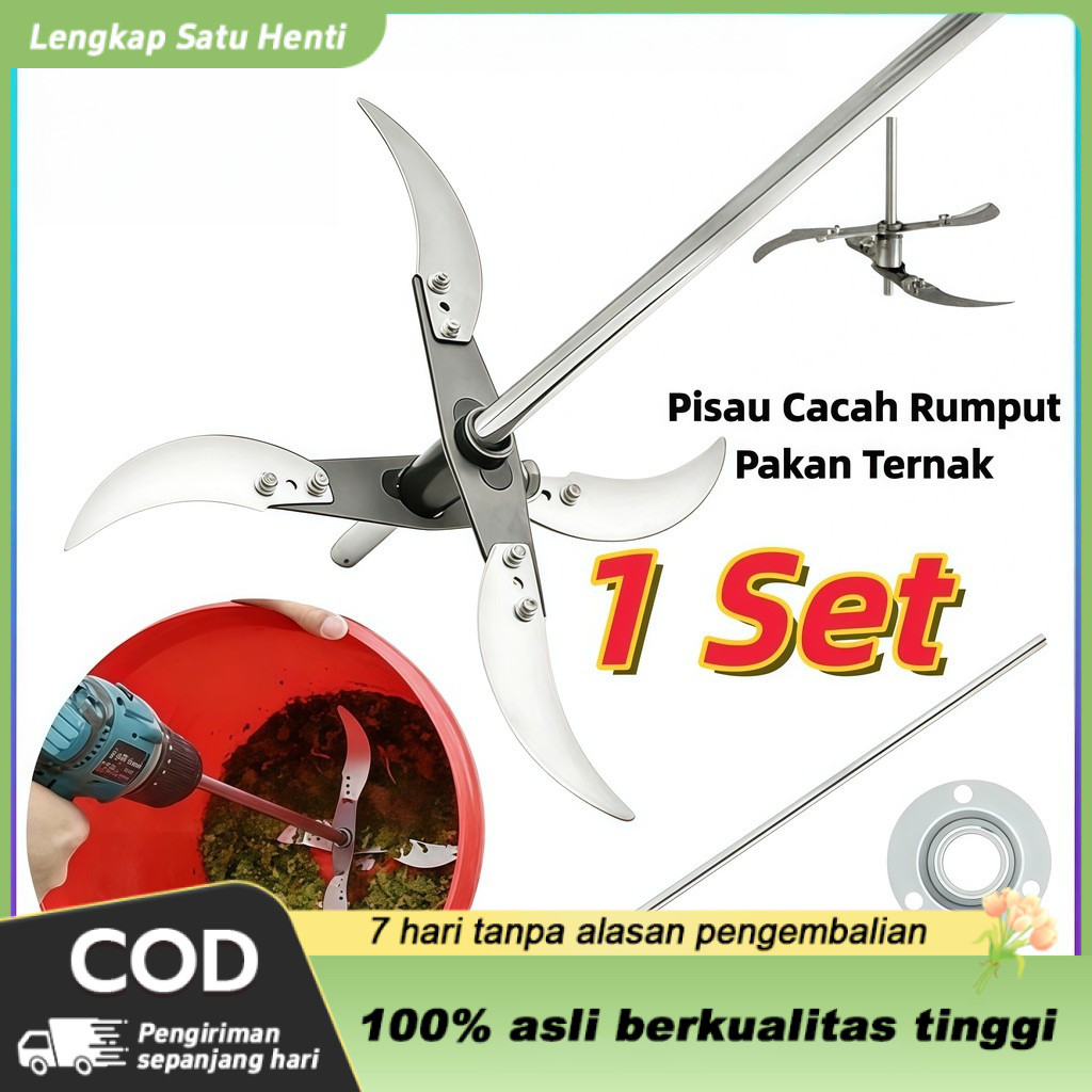 Pisau Pencacah Pakan Ternak Rumput Multifungsi Dengan Pole - Pisau Chopper Cacah Sayuran Pakan Terna