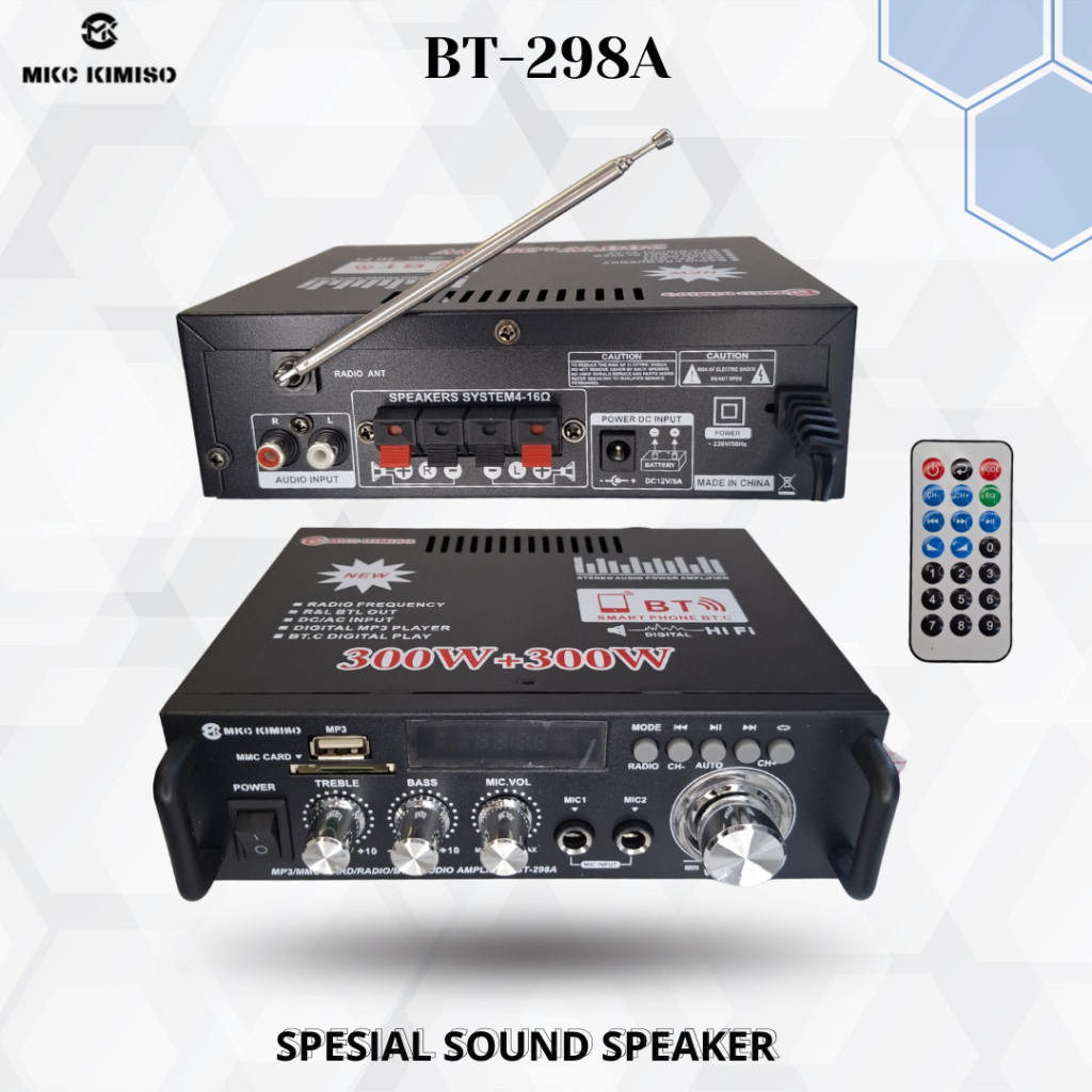 ( Sedang Promo ) AMPLIFIER BT-298A BLUETOOTH KARAOKE HOME THEATHER FM RADIO 600W