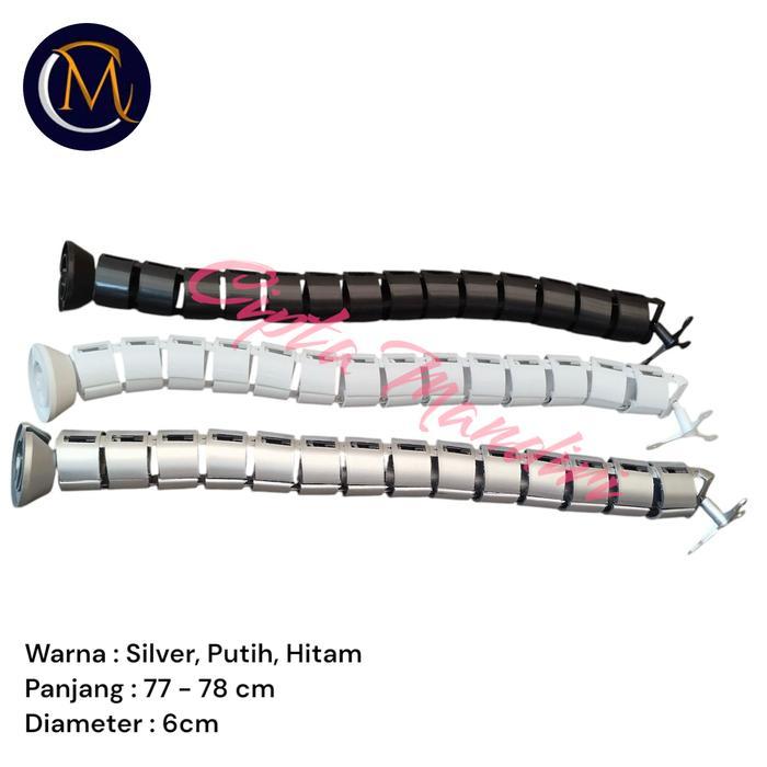 Protector Cable Bulat Belalai Pelindung Kabel Management Organizer Snake Spiral Meja Kantor Office D