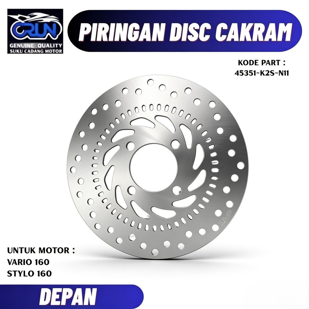 45351-K2S-N11 CRUN Piringan Disc Cakram Depan Honda K2S Vario 160 / Stylo 160