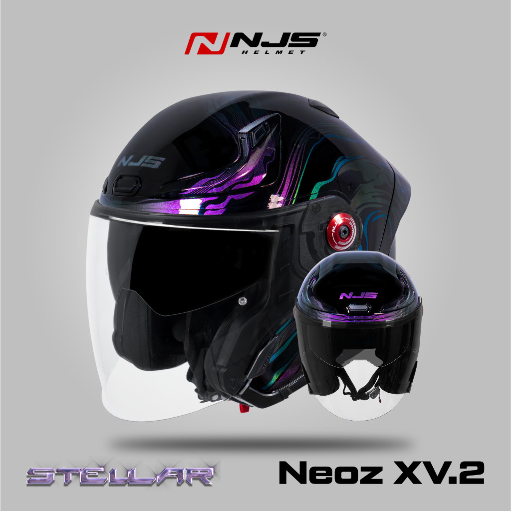 Helm NJS NEOZ XV.2 Stellar - NJS NEOZ Double Visor Helm Half Face