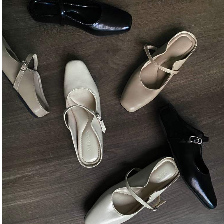 MIRAA - Sophia Mules Wanita Heels 3cm Wedges | Selop Wanita Kantor