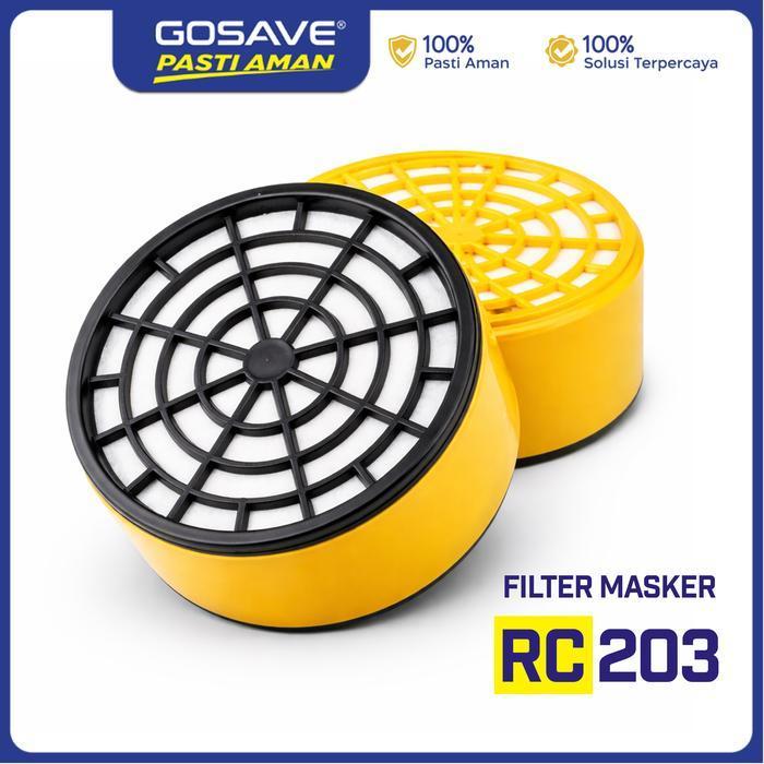 (Promo Eksklusif) GOSAVE Respirator Cartridge RC203 Refill Masker Filter Karbon Aktif 7 Layer Pelind