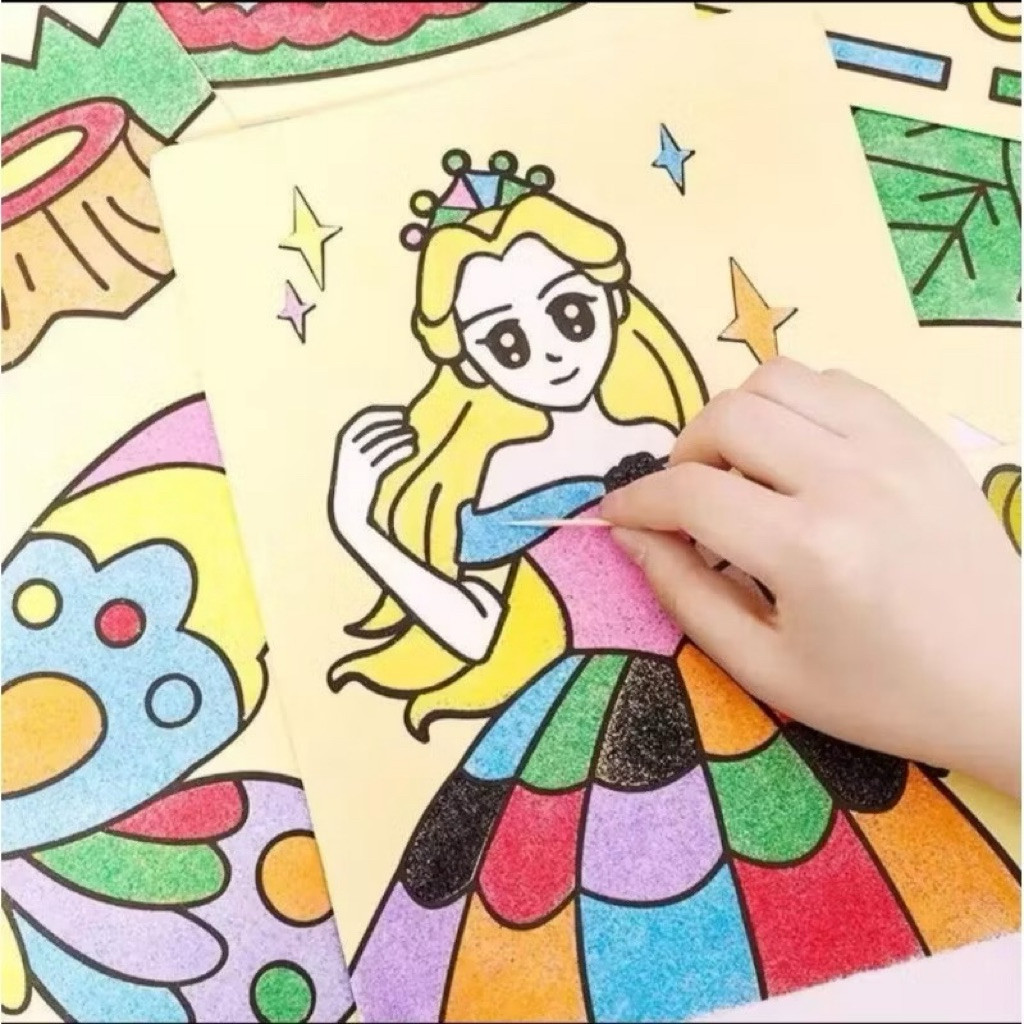 Mainan Jumbo Mewarnai Pasir Alat Gambar Warna Belajar Edukasi Warna