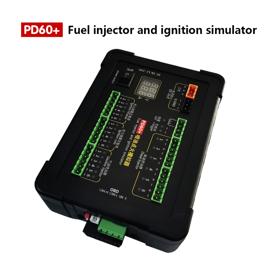 New PD60+ Gas Diesel Injector Ignition Coil Simulator Car ECU Tester Computer Maintenance Repairing 