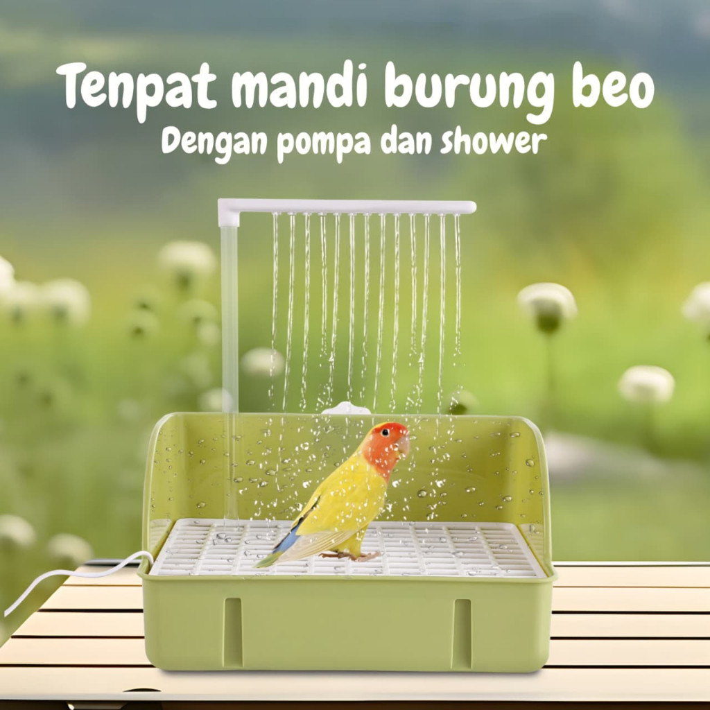Shower Burung Air Mancur Kandang Burung Pompa Air Rechargeable