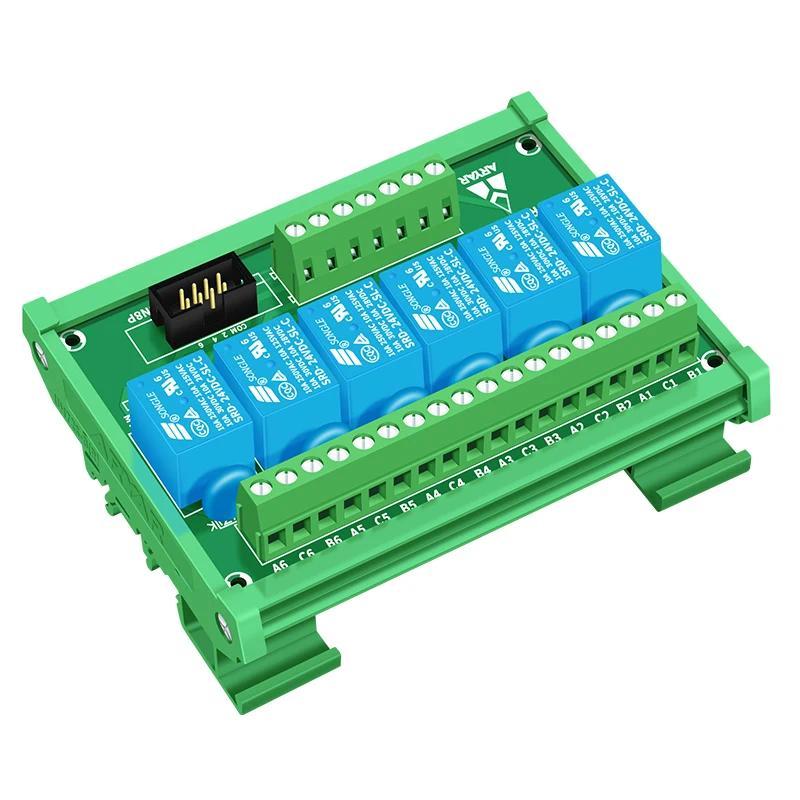 6 annel 3V 5V 12V 24V Songle Relay Module Driver Board PLC Board Relay Module SPDT 10Amp Pluggable P