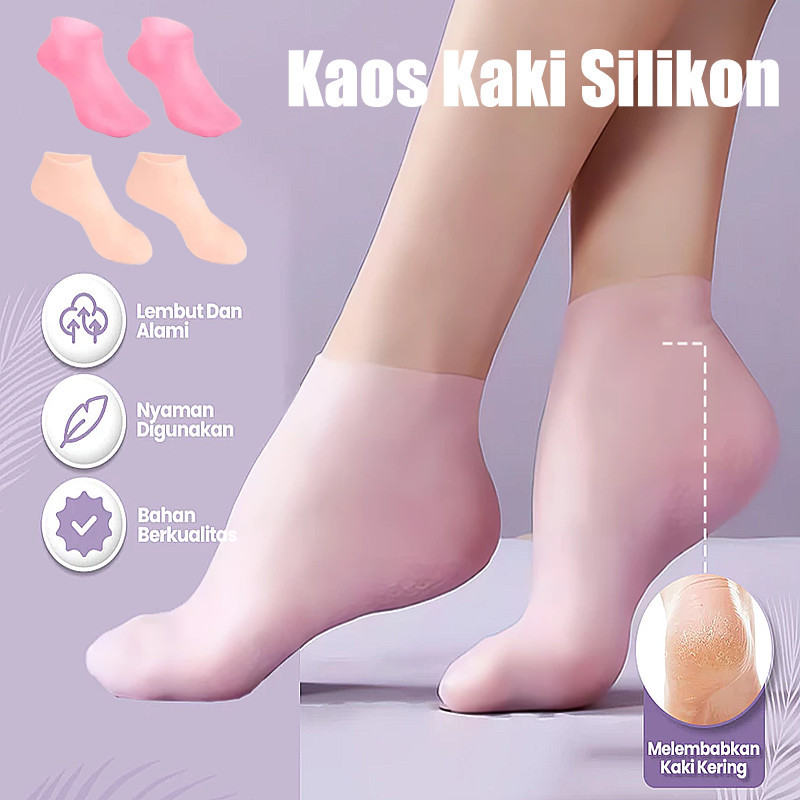 COD Kaos Kaki Silikon Kaus Kaki Silikon Pelembab Latex Silicone Foot Care Socks Anti Pecah Kaki Anti