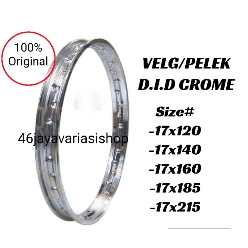 SALEVELG PELEK DID CROME RING 17×120,140,160,185,215 PELAK D.I.D ORIGINALTERMURAH