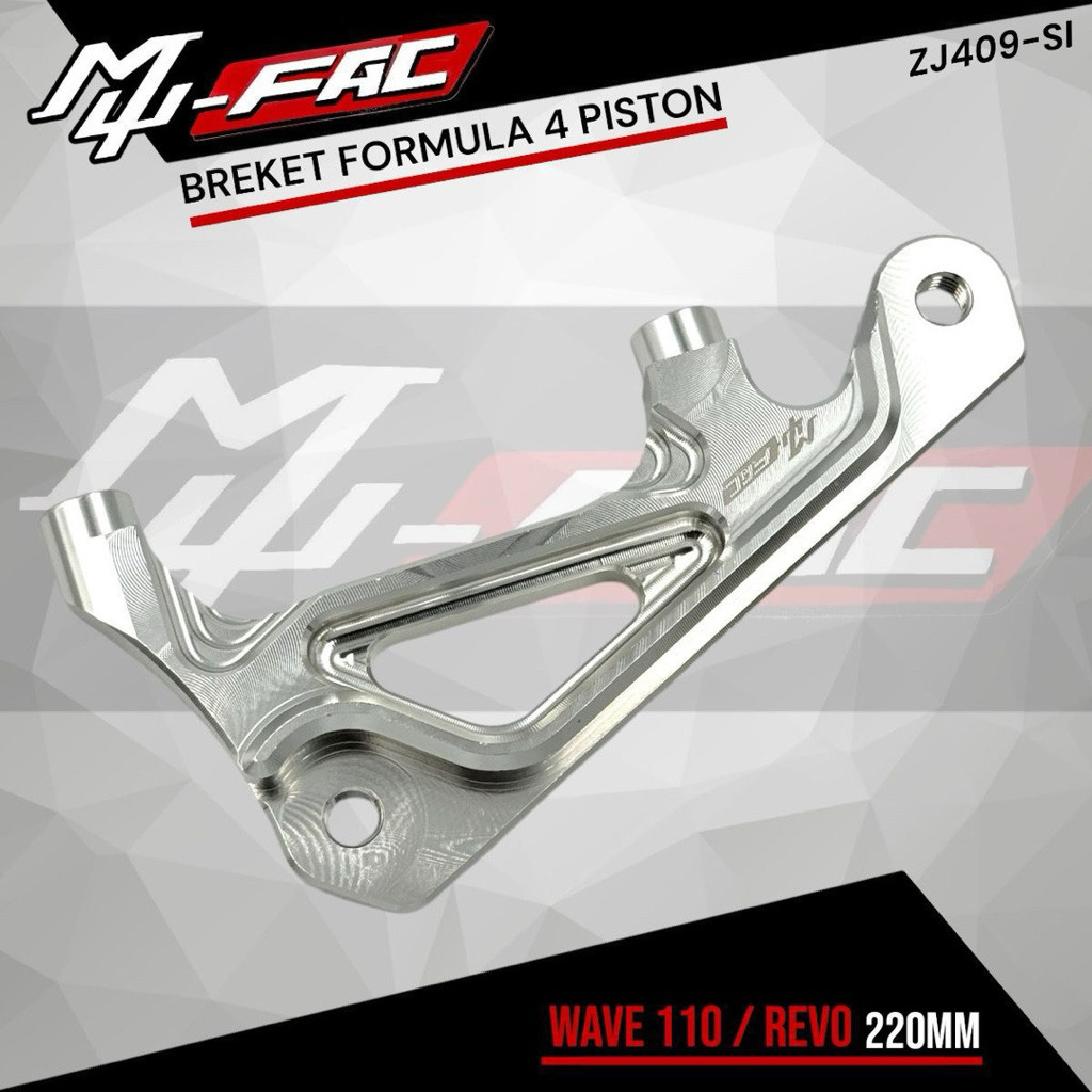 Breket Kaliper Formula 4 Piston Axial Cakram 220mm Wave 110/Supra Lama Mufac Original