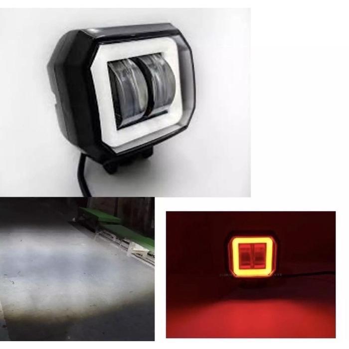 LAMPU TEMBAK CWL DAYMAKER 2 MATA LED DAYMAKER MINI MODEL KOTAK - 2205- RED