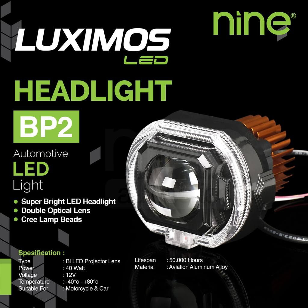 LAMPU BI-LED BILED MOTOR PROJECTOR MOTOR 9NINE LUXIMOS BP2 40 WATT SHROUD DEVIL RGB