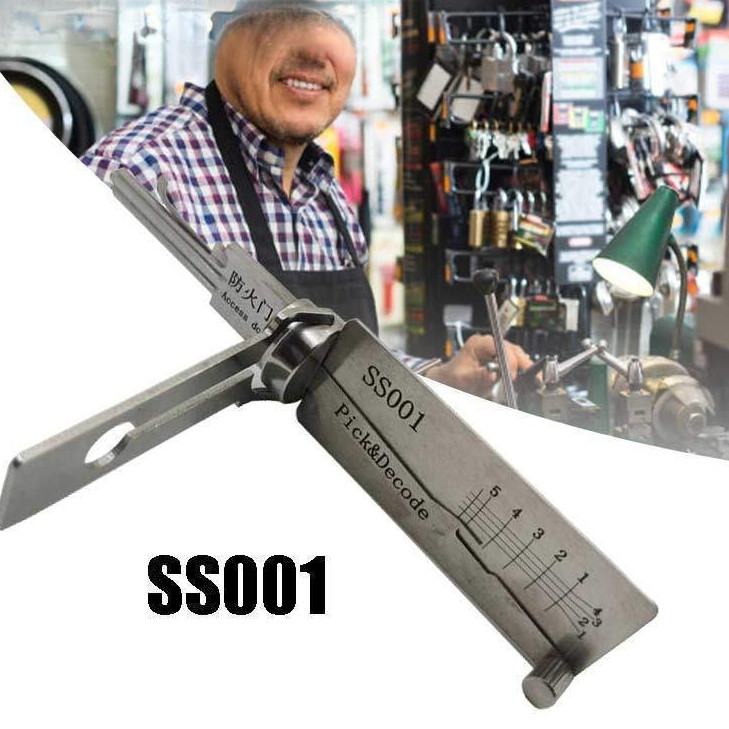 Lishi SS001 Alat Pembuka Kunci Pintu Rumah Decoder Profesional Reparasi Kunci Keamanan Set Darurat
