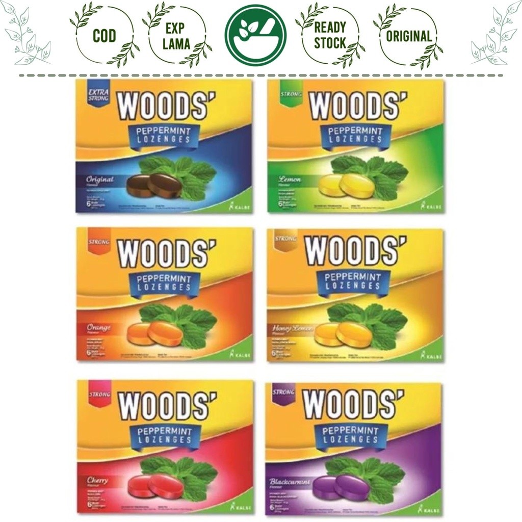 PERMEN WOODS PEPPERMINT LOZENGES 6' PERMEN WOOD BATUK WOODS LOZENGES CANDY