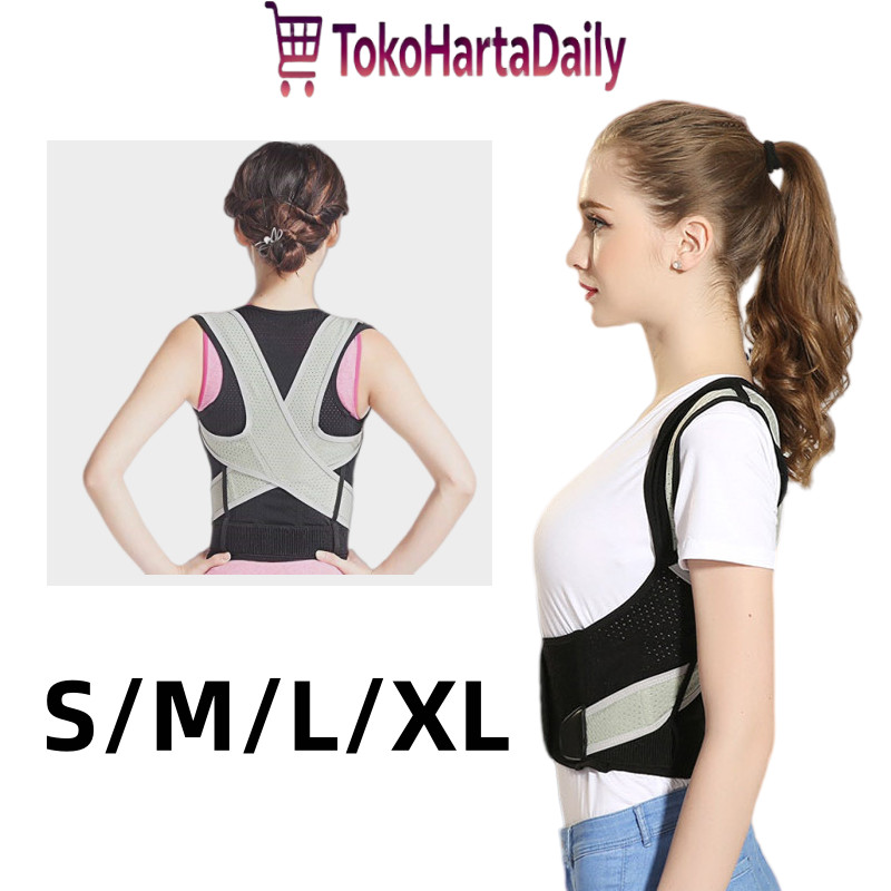 Korset Punggung Posture Corrector Penyangga Tulang Belakang Alat Terapi Bungkuk Nyaman Dewasa Pria W