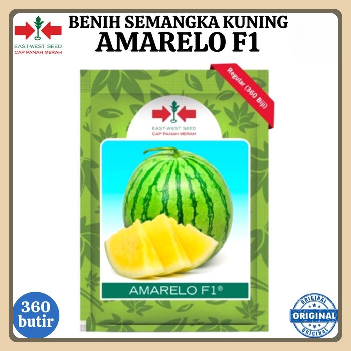Benih Semangka Kuning AMARELO F1 360 Biji - Bibit Semangka Kuning Non Cap Panah Merah