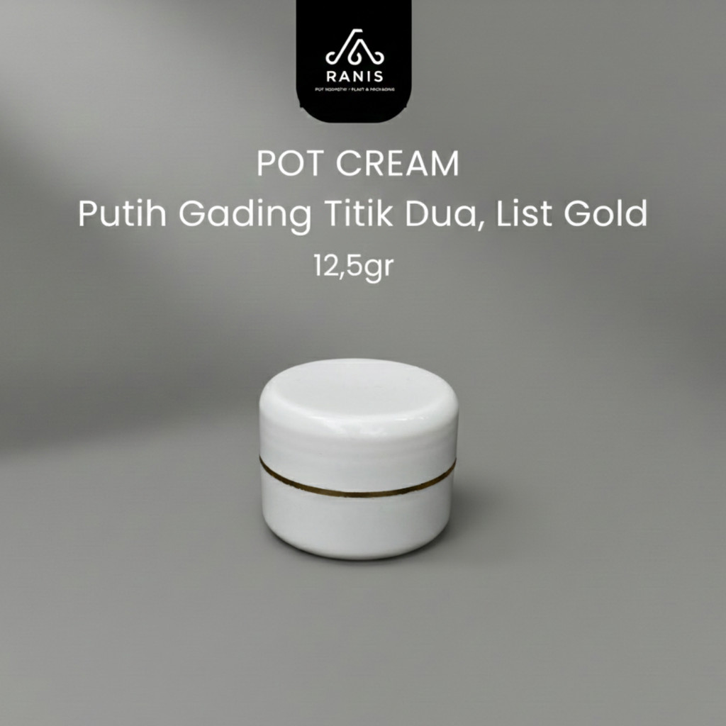 pot cren125gr putih gading TITIK DUA list gold / pot cream HN