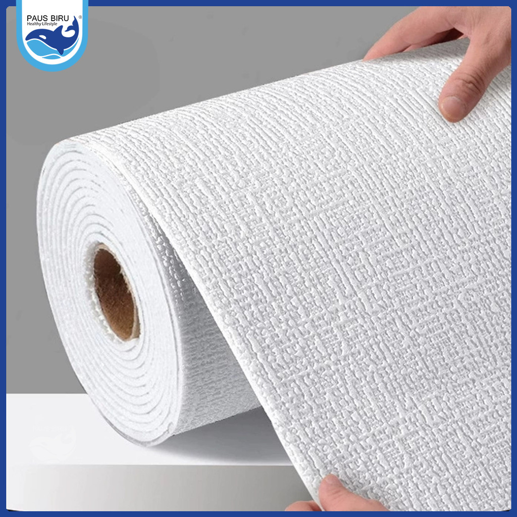Paus Biru - Wallpaper Linen Roll 50 Cm X 280 Cm Dekorasi Kamar Wallpaper Dinding Kamar Tidur Aesthet
