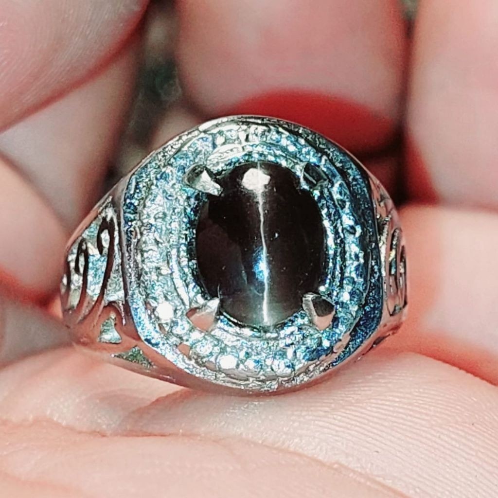 Akik dan permata Cincin batu permata silimanite cat eye srilanka / akik mata kucing asli alam #batua