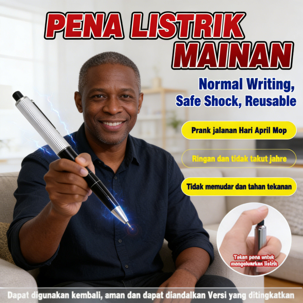 Setrum Pulpen Kejut Plastik Premium / Prank Pen Palsu Novelty Mainan Pena Kejut