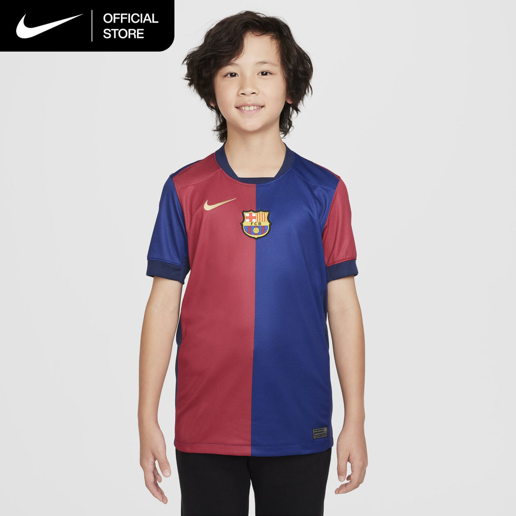 Nike Dri-FIT Older Kids' F.C. Barcelona 2024/25 Stadium Home Football Replica Jersey - Deep Royal Bl