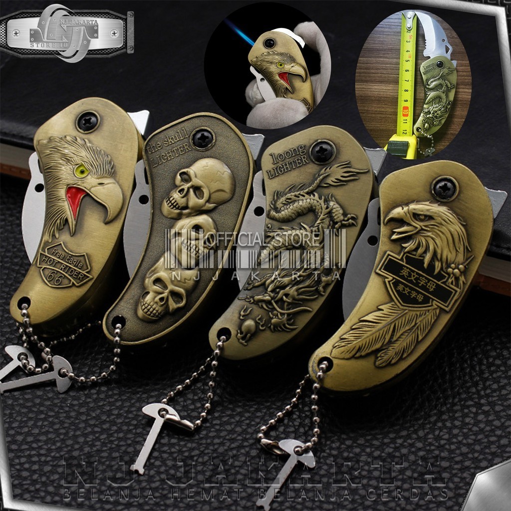 Korek Api Gas Korek Pisau Lipat FOLDING KNIFE Mancis Lighter Butane