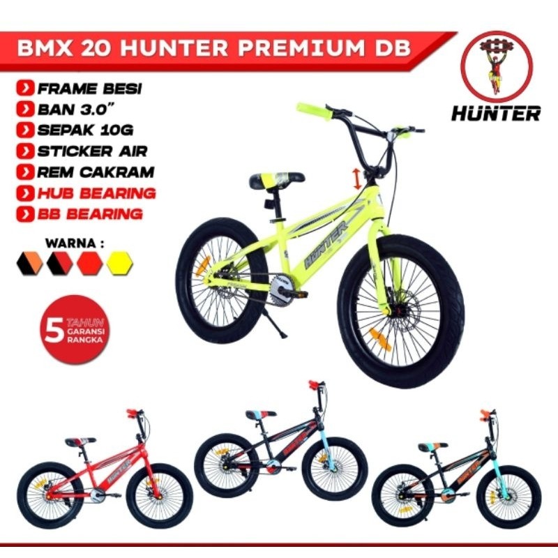 SEPEDA ANAK BMX 20 INCH HUNTER SUPER X HUNTER KUALITAS PREMIUM DB CAKRAM 3.0 BUKAN TANGO UNITED PASI