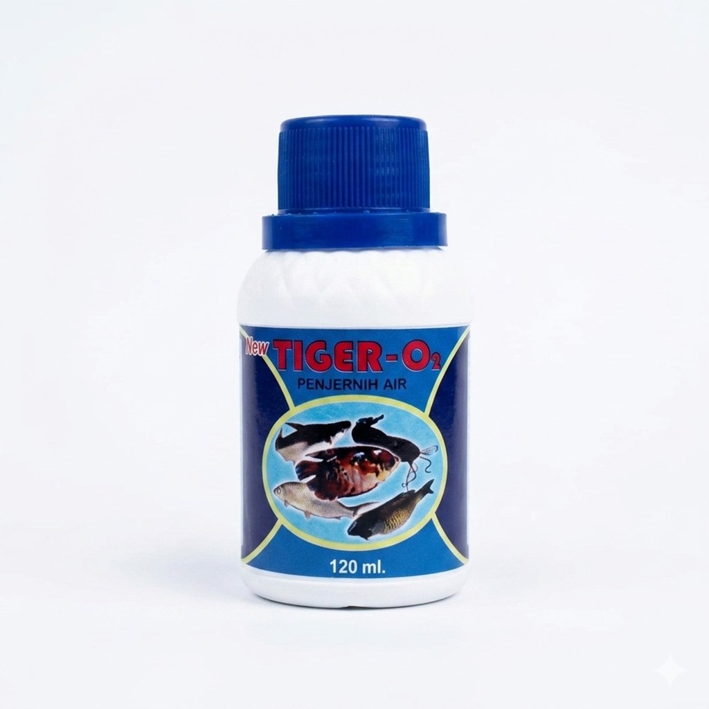Tiger O2 120ml Larutan Penjernih Air Kolam Ikan Lele Gurame Nila Koi
