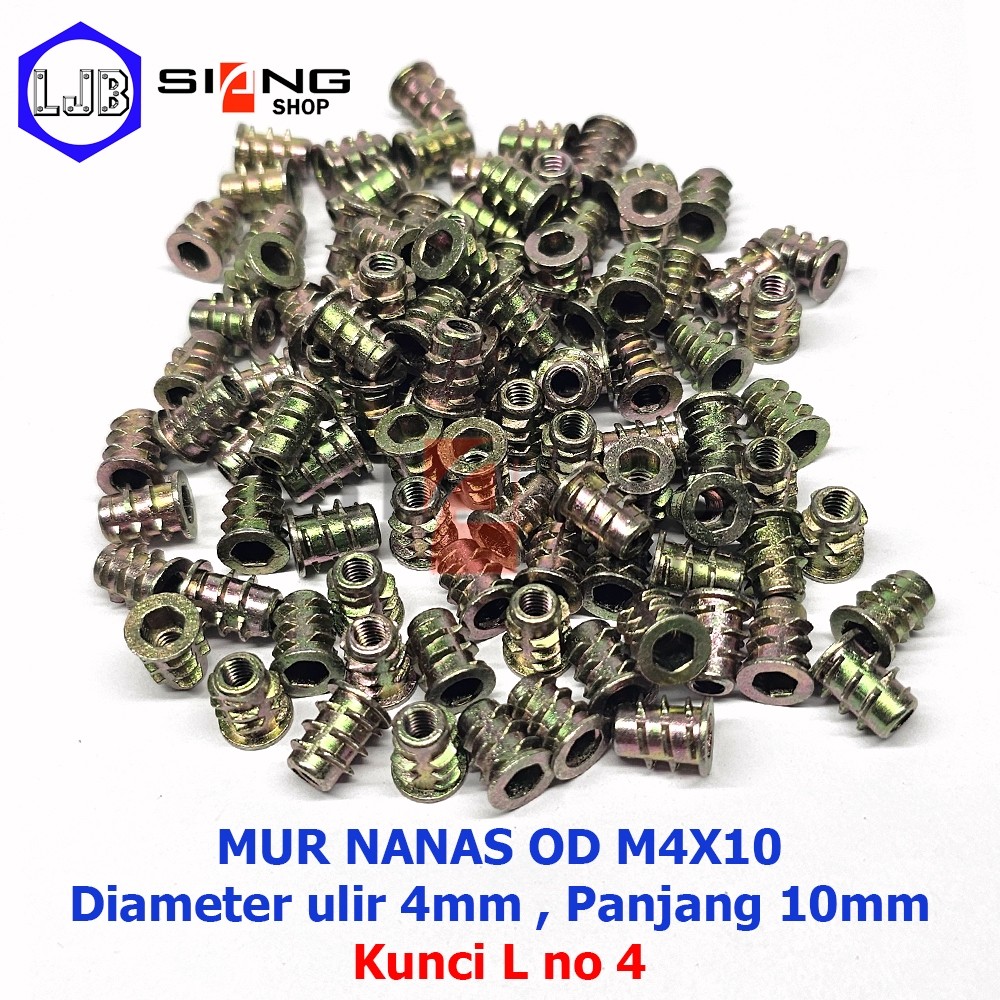 Mur Nanas OD M4x10 (Mur Furniture, Mur Tanam)