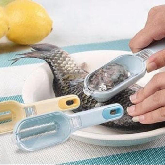 Alat Pengupas Sisik Ikan Multifungsi Anti Berantakan Pembersih Sisik Cepat Dapur Praktis Ergonomis M