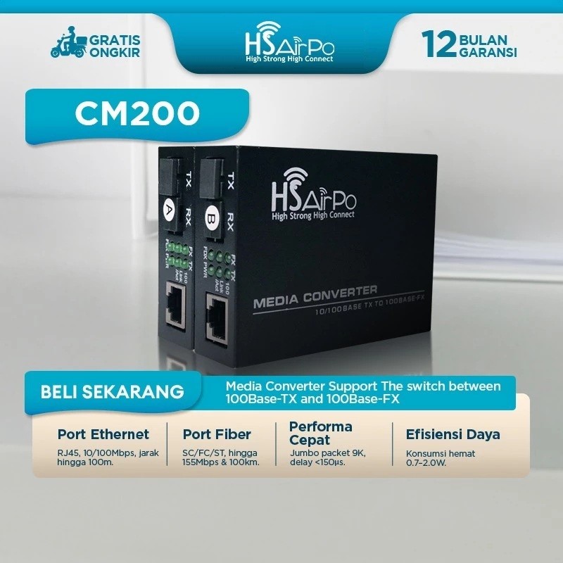 HS AIRPO CM200 20KM  MEDIA CONVERTER