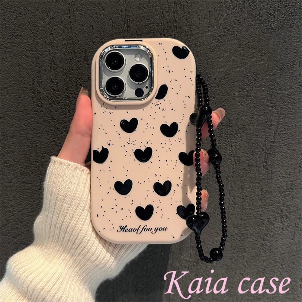 case VIVO Hati bertitik tinta dengan rantai Casing ponsel cocok untuk VIVO Y02 Y15S Y02S Y17 Y93NONE