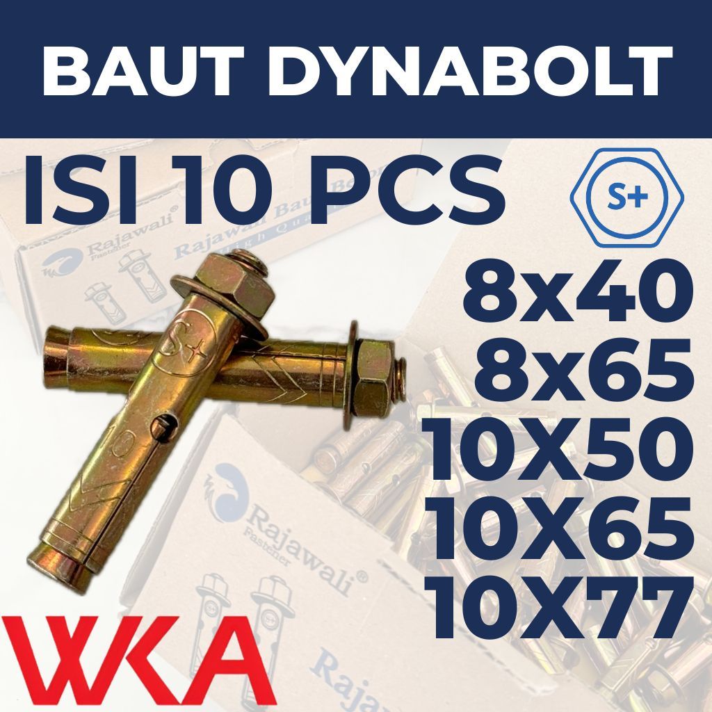 Dynabolt 8x40 / 8x65 / 10x50 / 10x65 / 10x77 mm – Baut Beton / Baut Mur / Baut Tanam / Baut Tembok D