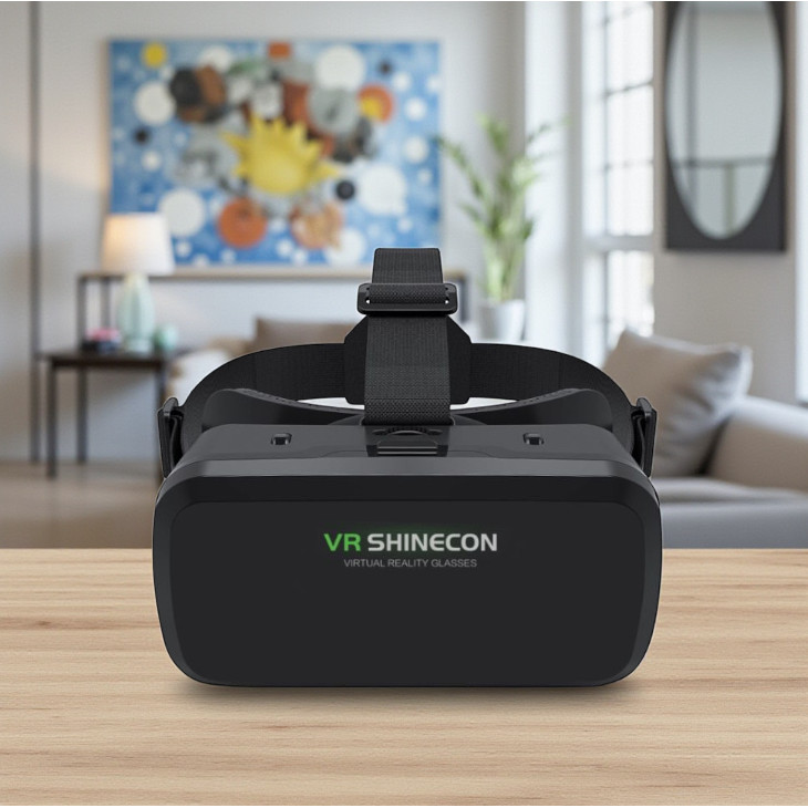 VR Box Shinecon 3D IMAX Kacamata Virtual Reality 4.7-6 Inch Adjustable Fokus Ringan